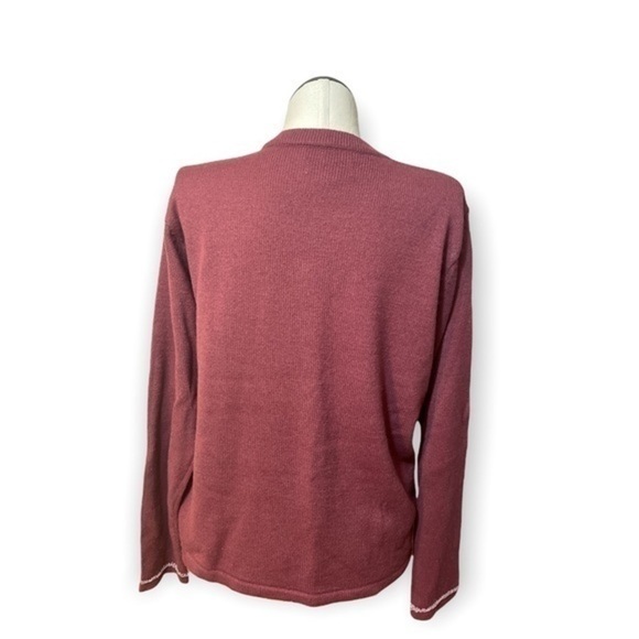 Haband sweaterbeaded VNeck holiday sweater b8T ugly Christmas acrylic Sz XL - Picture 6 of 6